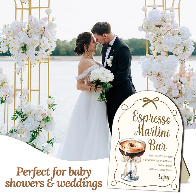 Espresso Bar Wooden Table Sign, Espresso Bar Sign for Baby Shower, Bride Shower, Baby Shower Table Signs, Coffee Station Welcome Board, Coffee Board for Wedding Party, Babies Party Decor 8x10 Inch