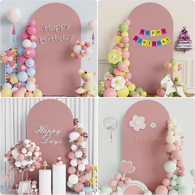 Wokceer 6.6 FT Wedding Arch Stand and Arch Cover, Metal Arch Stand with Arch Stand Cover for Birthday Party Wedding Ceremony Bridal Baby Shower Event Decor