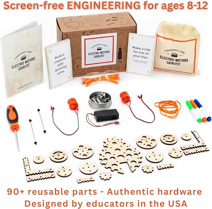 Robotics Engineering Kit | Designed by Scientists in USA | 50+ Parts | 10+ STEM Projects For Kids 8-12 | Learn Electronics, Science | Grow Creativity, Grit | Great DIY Inventor Toy Gift