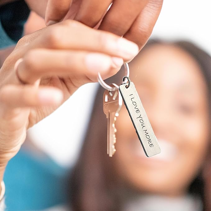 Stainless steel Customized Double-Sided Keychain - Personalized Engraved Design for Men/Women - Personalized Gift for Couples, Anniversary, Safe Drive & Father’s Day