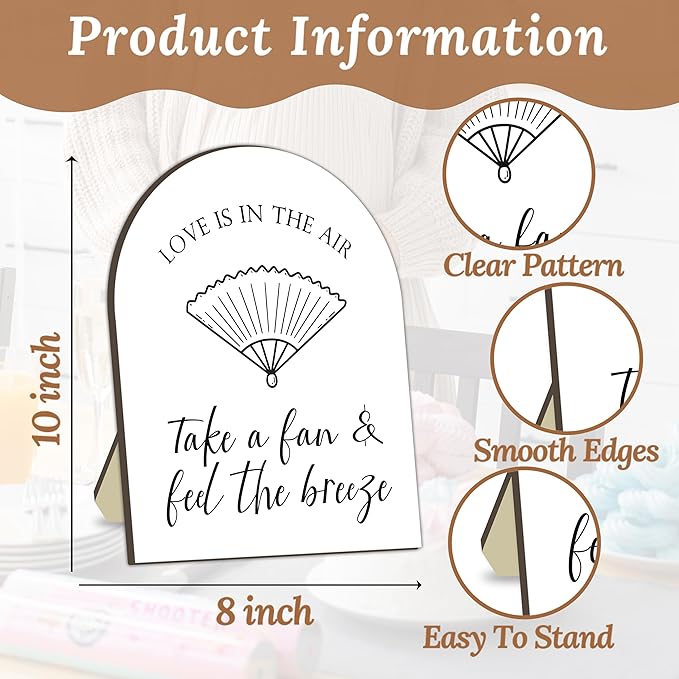 Fan Bar Station Board for Baby Shower, Fan Bar Wooden Welcome Table Sign for Baby Shower, Guest Gift Pickup Sign Decor for Gender Reveal Party, Summer Breeze Party Tabletop Decoration Signs 8x10 In