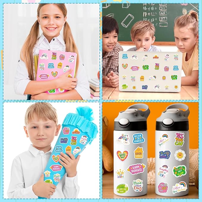 300Pcs Motivational Foam Stickers, Self-Adhesive Inspirational Quotes Sticker Positive Affirmation Foam Stickers for Home School Classroom DIY Art Craft Parents Teachers Reward Sticker