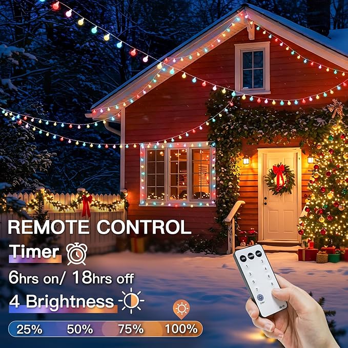 suddus Pastel Christmas Lights, 66ft 200 Led Connectable Globe String Lights Indoor with Timer, Fairy Lights Plug in for Xmas Tree, Bedroom, Party, Room, Classroom, Patio, Outdoor, Easter Decoration