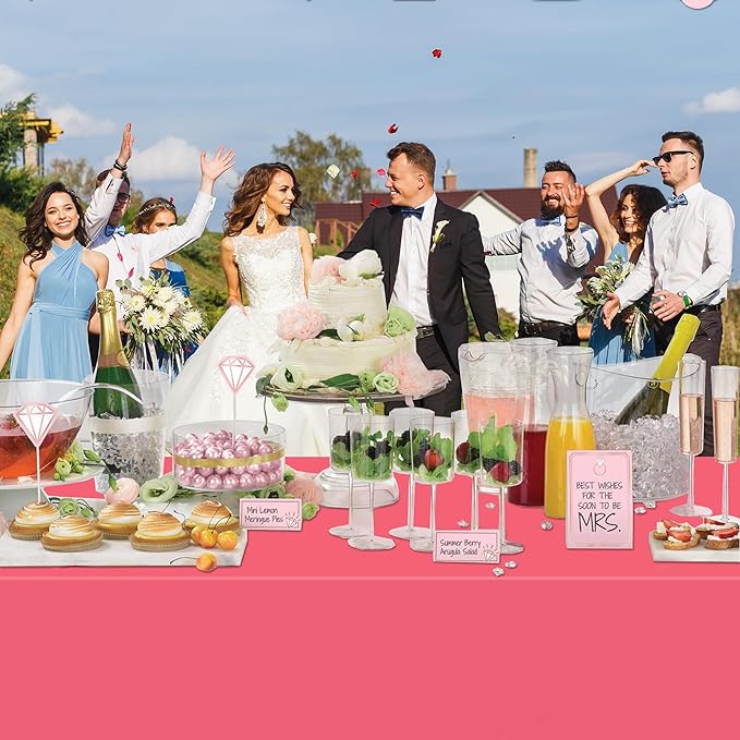 WNINK 4 Pack Red Tablecloths 54" x 108" Disposable Rectangular Plastic Table Covers for Baby Showers, Weddings, Birthdays, Parties