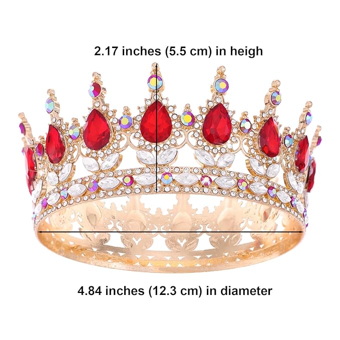 Queen Crown for Women Crystal Tiara for Girl Rhinestone Wedding Headband for Bride Hair Accessories for Costume Birthday Party Prom Gifts