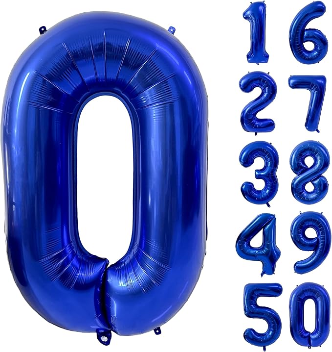 40 inch Navy Blue Number Balloon Dark Blue 0 Balloons Giant Foil Helium Balloons Blue Number 0 Balloon for Birthday Party Decorations