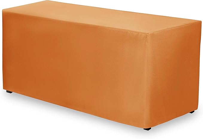 Gee Di Moda Fitted Tablecloth - 48 x 30 Inch Orange Fitted Table Cloth for 4 Foot Rectangle Table - Heavy Duty Washable Fabric - for 4 Ft Buffet Table Holiday Party Dinner Wedding & Trade Show