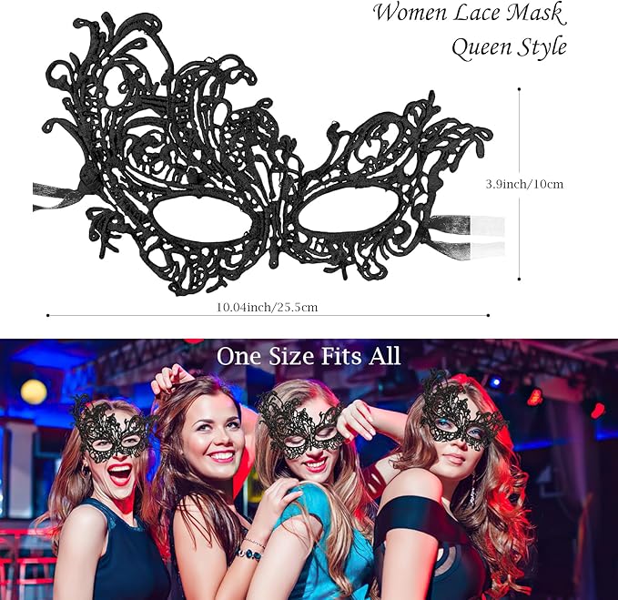Exlinonline Lace Masquerade Mask Elastic,Fit for Adult,Soft Gentle Material,Specially For Costume,Thememed Party