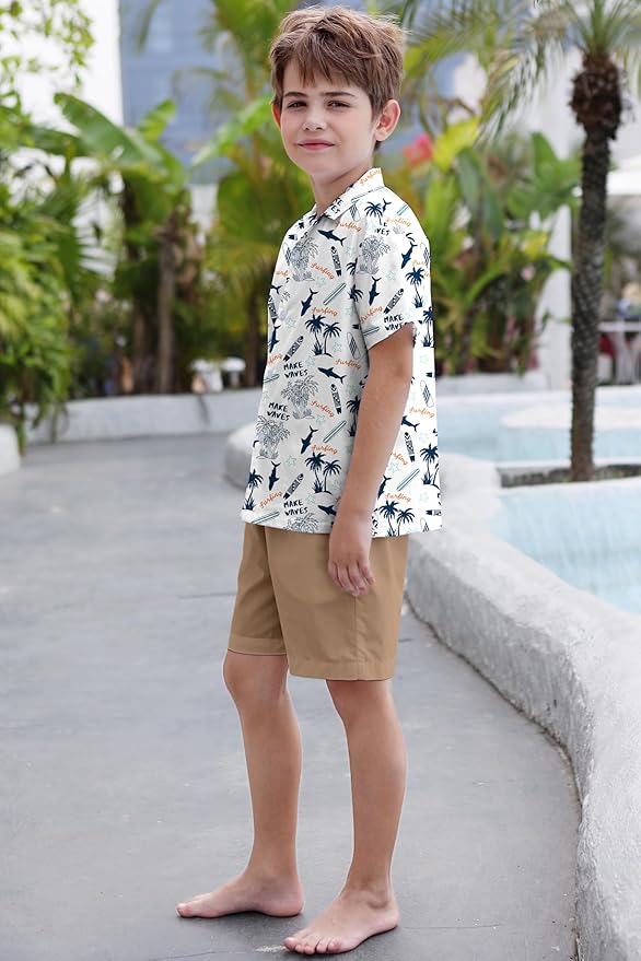 Cromoncent Matching Hawaiian Outfits for Family, Dad and Son Matching Luau Beach Tropical Shirts Mommy Daughter Tropical Sets
