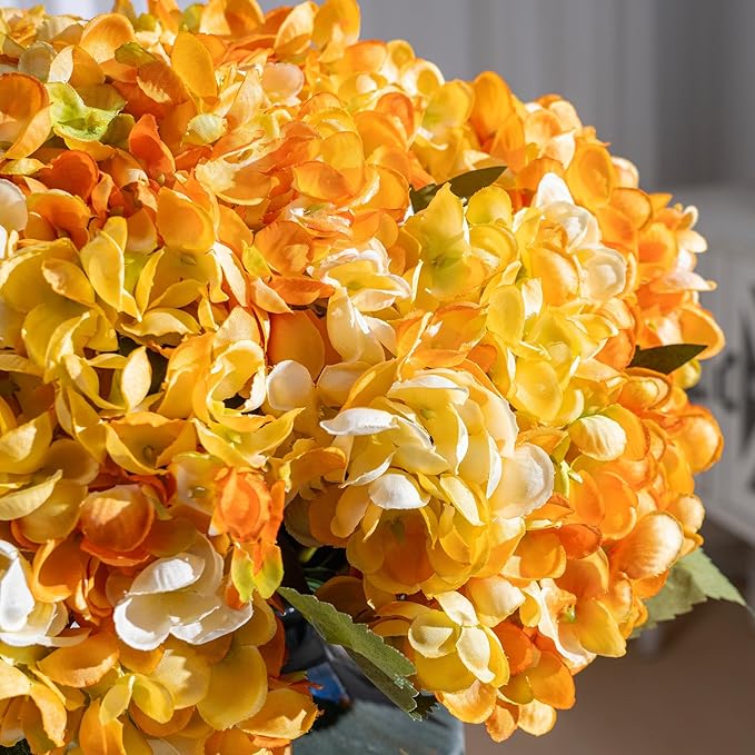 10PCS Faux Hydrangea Flower Hydrangea Artificial Flowers Hydrangea Bouquet Faux Flower Table Centerpieces for Home Wedding Bridal Bouquet Office Party DIY Floral Decor