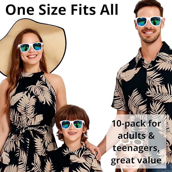 Eyegla Sunglasses Bulk Adults Party Sunglasses 80s Shades Eyewear Party Favors Glasses 10/20 Pack