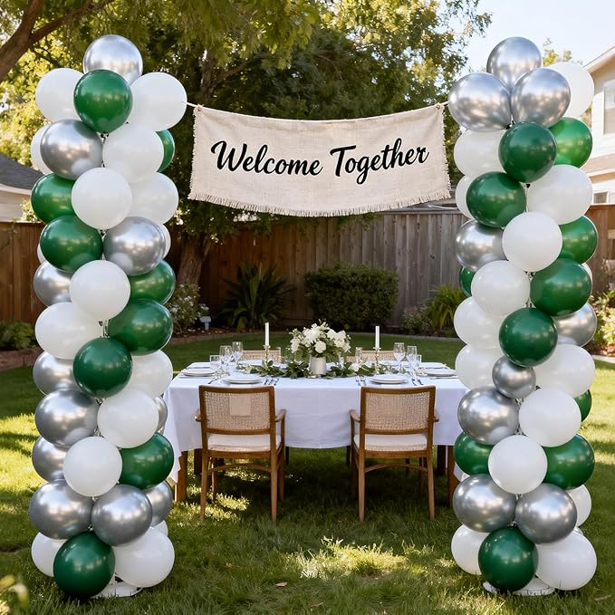 Metallic Silver Balloons 100 Pack, 12 Inch Chrome Latex Helium Garland for Elegant Birthday Wedding Baby Shower Arch Party Decorations
