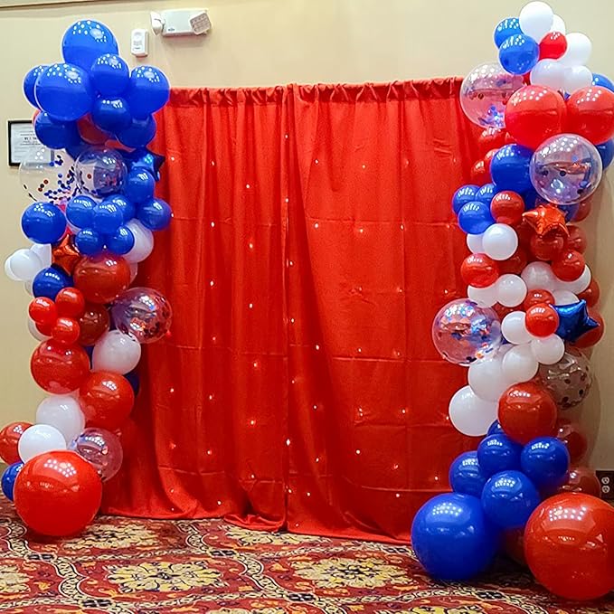 Blue Red White Balloons, 12 Inch Dark Blue Matt Red and Ivory Latex Helium Balloon for Baseball Cartoon Birthdays Labor Patriotic Theme 4th of July Decorations Independence Day Party Decorations
