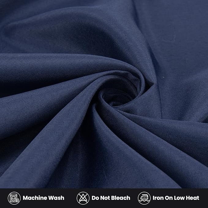 Ascoza 2 Pack Fitted Tablecloth for 6 Foot Rectangle Tables 72 x 30 Inch Navy Table Covers Water Resistant Polyester Table Cloth for Wedding, Parties,Display, Trade Show (Navy)