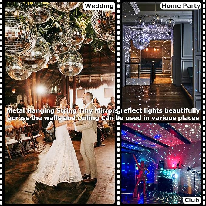 16-Inch Large Disco Ball – Big Hanging Mirror Ball Disco Ball Decor for Disco Party Decorations, Weddings, Events, Disco Christmas Decor, and Home Celebration
