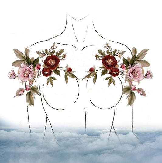 Large Temporary Tattoos Women Temporary Neck Tattoos Temporary Realistic Flower Chest Tattoo for Adults (Temporary Tattoos Sticker 36)