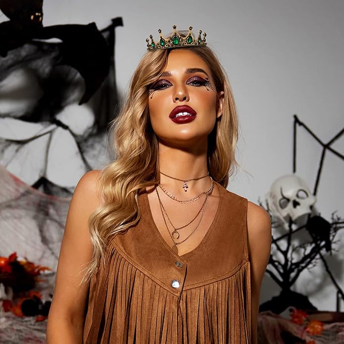 Gold Crown for Women, Crystal Queen Tiaras Headband Wedding Bridal Hair Accessories, Birthday Party Prom Cake Topper