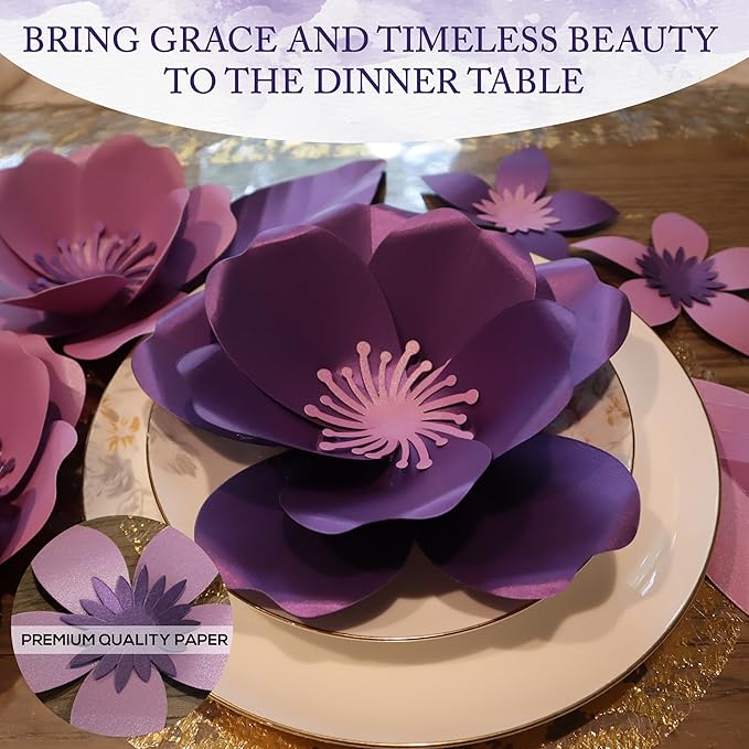 Giant Paper Flowers Kit - DIY Flower Craft Set for Backdrop, Party & Nursery Decor - Ready-to-Assemble Precut Flowers with Leaves & Instructions - Reusable Large Flower for Decoration & More