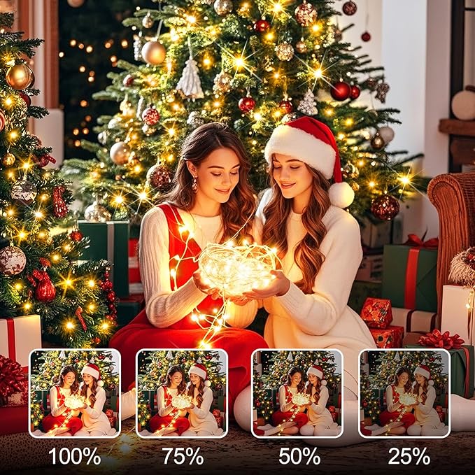 SAUIRS 600FT 1500 LED Christmas Lights Outdoor String Lights with 8 Modes Timer Waterproof Fairy Light Plug in for Outside Indoor Party Xmas Palm Tree Yard Wedding Decorations(Warm White)