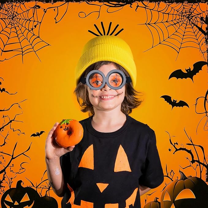 3Pcs Halloween Yellow Costumes Accessories, Steampunk Goggles Glasses/Black Gloves/Yellow Beanie Hat for Adults Men Women Cosplay Party Christmas Birthday Set