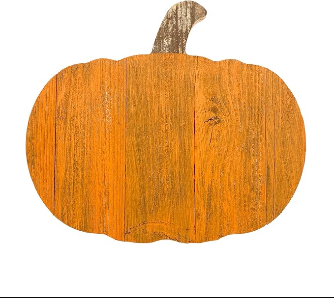 BARNWOODUSA Rustic Farmhouse Wood Pumpkin Fall Harvest Wall Décor for Autumn, Thanksgiving, Halloween, DIY Décor Orange 12 inch pumpkin Reclaimed and Recycled Wood