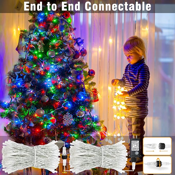 165FT 500 LED Christmas Lights, Plug in Christmas String Lights with Waterproof, 8 Modes Twinkle Fairy Lights for Bedroom Xmas Patio Wedding Holiday Decorations, Multicolor