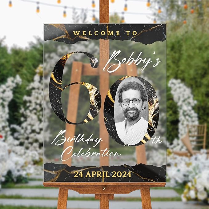 18"x24" Custom Welcome Sign for Party, Personalized Welcome Sign for Birthday Party, Custom Sign in Acrylic, Foam Board, or Coroplast Welcome Signs B (Design F)