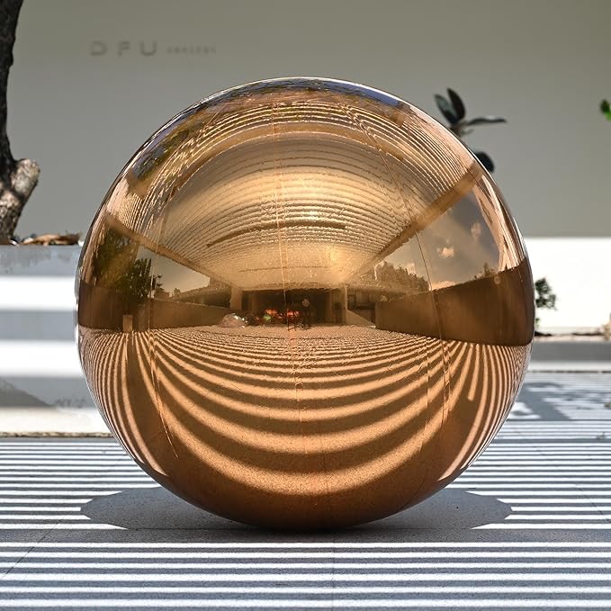 Yescom 39" Inflatable Mirror Ball Giant Reusable Hanging Large Disco Balloon Decoration for Party Wedding Event Concerts Stage Decor Gold