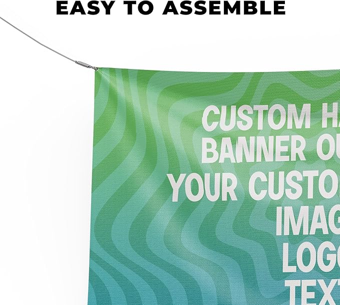 Custom Large Banner by BCB Print | Personalized Polyester Wall Hanging Banner for Outdoor Use | Add Your Image, Text, or Logo for Business, Birthdays, Graduations & Events | Made in USA | HD Print