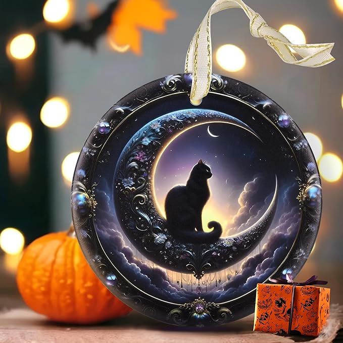 Touber Christmas Ornaments - Tree Decorations - Black Cat Moon