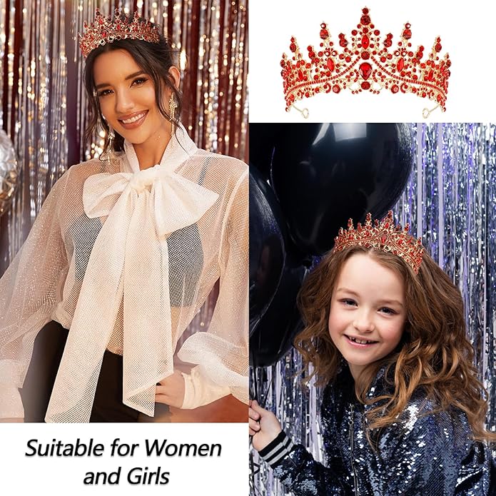 VELSCRUN Birthday Tiara Crowns for Women Girls Crystal Birthday Girl Headband Sash Elegant Princess Crown Happy Birth Party Decorations Women Sisters Birth Gift Hair Accessories