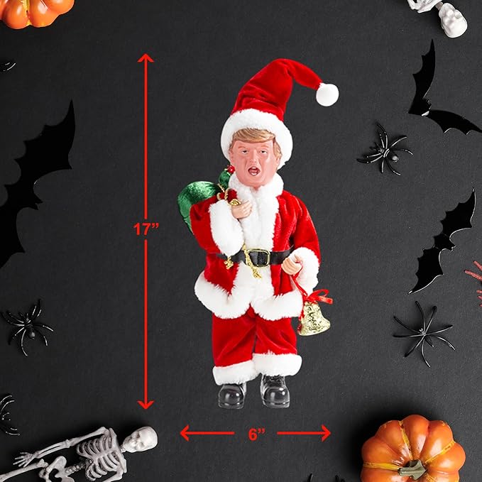 Father Santa Donald Christmas Figurine 45cm (Red) – Funny Holiday Character Ornament – Novelty Christmas Decoration for Home, Party & Garden