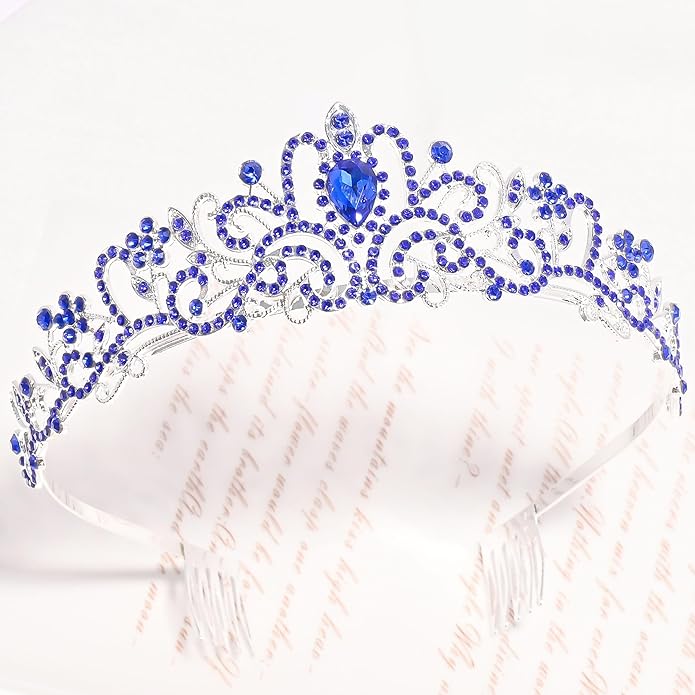 TAROSE Crowns for Women and Girls, Queen Crystal Gold Silver Tiaras with White Rhinestone and Combs, Goddess Crown for Wedding Bride Birthday Princess Bridal Shower Hair Accessories for Women