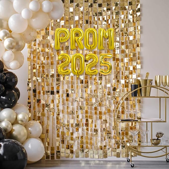 TONIFUL 16 Inch Gold Prom 2025 Letter Foil Balloons - 1pc, Perfect for Prom Night, Graduation, Wedding & Retirement Parties