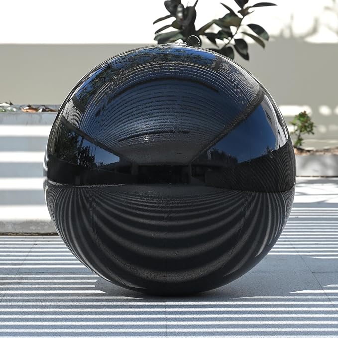 Yescom 39" Inflatable Mirror Ball Giant Reusable Hanging Large Disco Balloon Decoration for Party Wedding Event Concerts Stage Decor Black