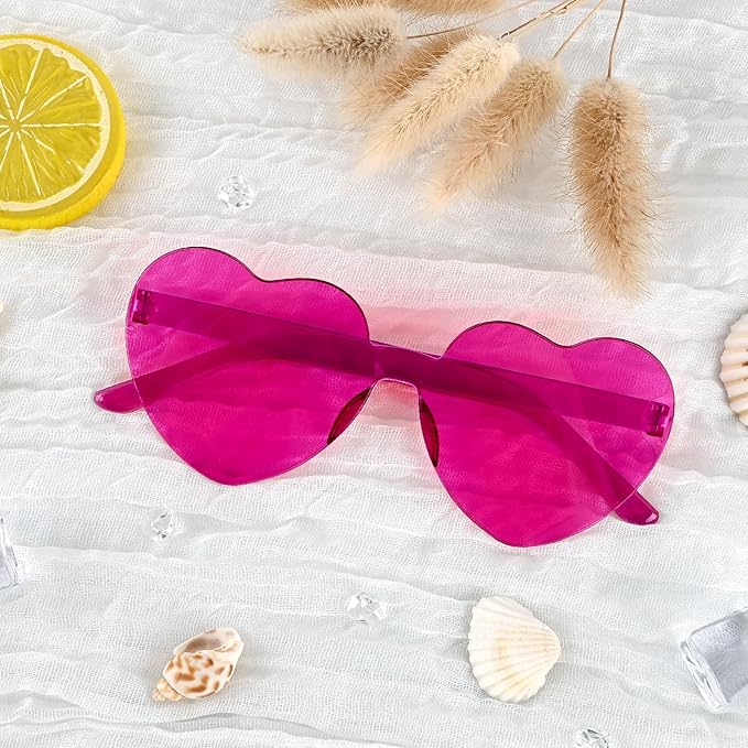 12 Pack Heart Sunglasses for Women Transparent Heart Glasses for Bachelorette Birthday Party Favor Gifts