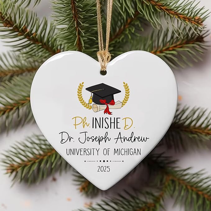 Custom Doctor of Education Ornament, Ed.d Doctorate 2025 Finished EDD Graduation, Doctor Christmas Ornaments 2025, Doctoral Ornament Gifts for Women Men, Dr Gifts for Him Her, Christmas Decorations
