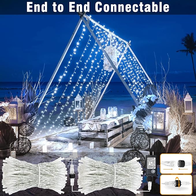 165FT 500 LED Christmas Lights, Plug in Christmas String Lights with Waterproof, 8 Modes Twinkle Fairy Lights for Bedroom Wedding Tree Holiday Decorations, White