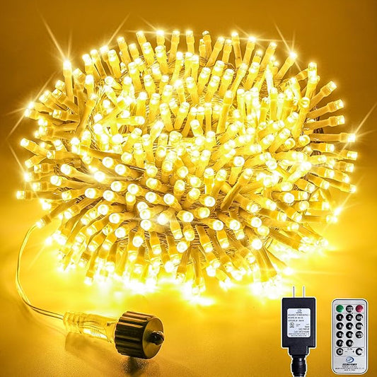 66FT 200 LED Christmas Tree Lights, Bright Warm White Outdoor Christmas String Lights for House, Fairy Lights with 8 Modes, Waterproof & Durable Indoor Outdoor Decor, Timer Included