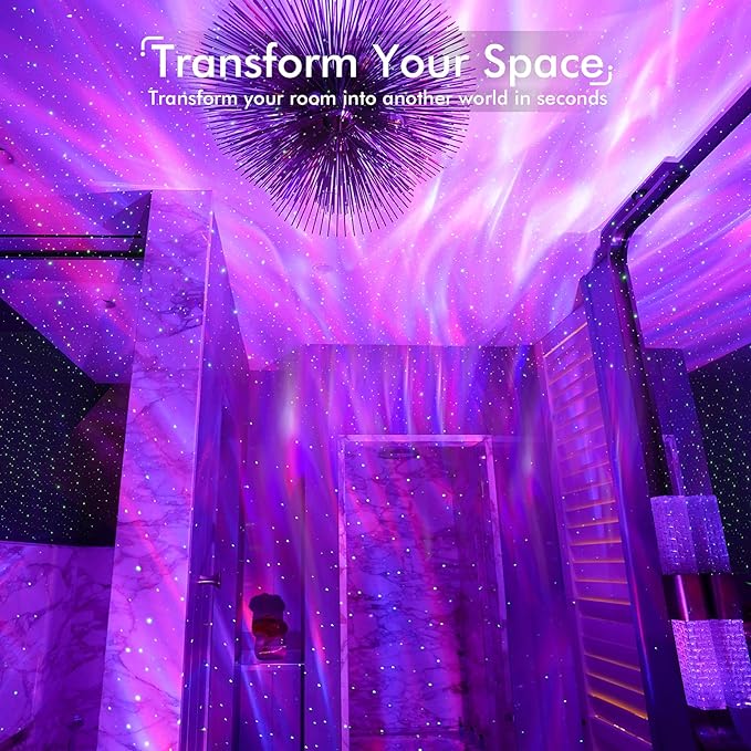 Rossetta Star Projector, Galaxy Projector for Bedroom, Bluetooth Speaker and White Noise Aurora Projector, Night Light Projector for Kids Adults Gaming Room, Home Theater, Ceiling, Room Decor