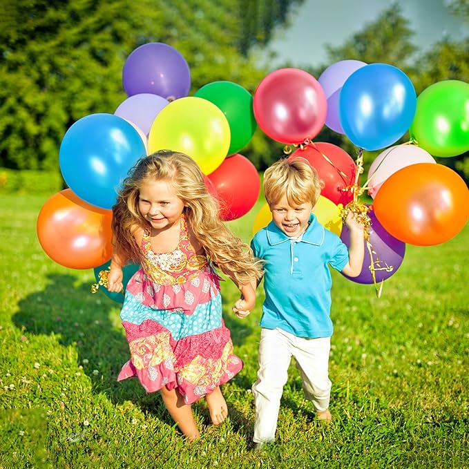 120 Pack Balloons Assorted Color 12 Inches Rainbow Latex Balloons, 10 Bright Color Balloon Arch Kit, for Birthday Baby Shower Wedding Party Decorations