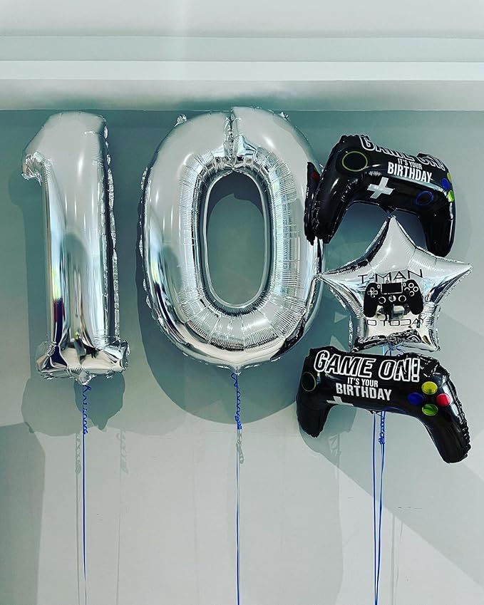 40 Inch Silver 10 Number Balloons Giant 10 Balloons Silver Birthday 10 Balloons 10th Birthday Anniversary Events Party Decorations Supplies