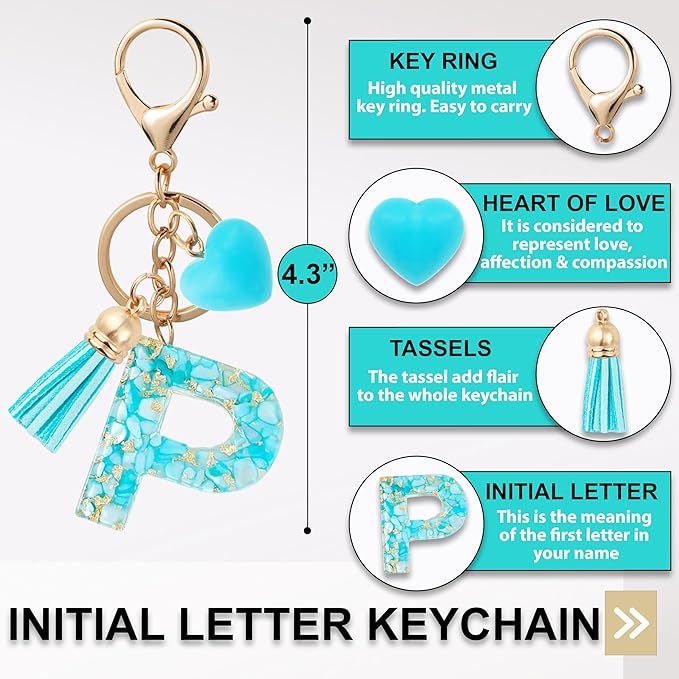 Initial Letter Keychain, Butterfly Keychain Cute Resin, Initial Keychain Backpack Charms, Key chain for Women, Girls