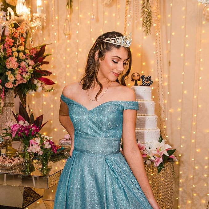 CAVETEE Crown and Tiara for Women, Princess Tiara Heart Crown Happy Birthday Decorations for Party Pageant Hair Accessory