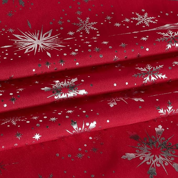 LUSHVIDA Christmas Rectangle Table Cloth – Washable Water Resistance Holiday Microfiber Tablecloth Decorative Table Cover for Banquet Party Kitchen Dining Room, 60 x 102 Inch