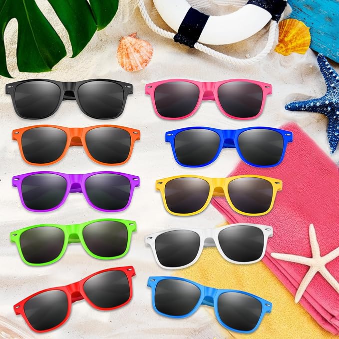 Colorful Party Sunglasses Bulk 20 Packs for Wedding Beach Summer Pool Party Supplies Goodie Bags Stuffers