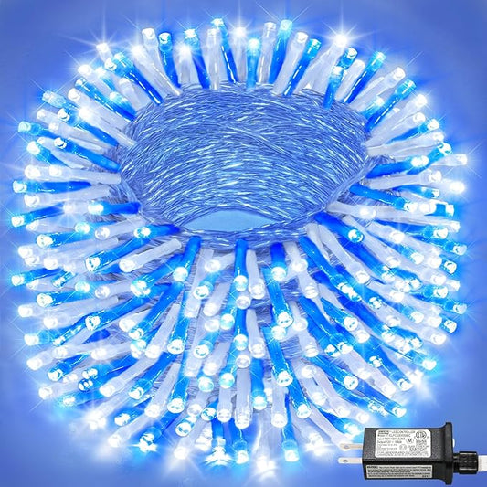 Christmas Lights Indoor, 132FT 400 LED Outdoor String Lights with 8 Modes Waterproof, Plug in Fairy Twinkle Lights Clear Wire for House Bedroom Patio Window Xmas Decorations
