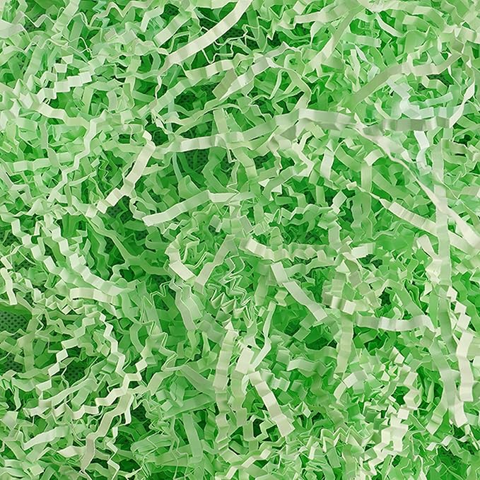 Uptotop 2LB Crinkle Cut Paper Shred Filler for Gift Wrapping Basket Filling, Easter, St. Patrick's Day, Valentine's Day, Birthday, Christmas, Thanksgiving, Wedding, Mother's Day, Light Green