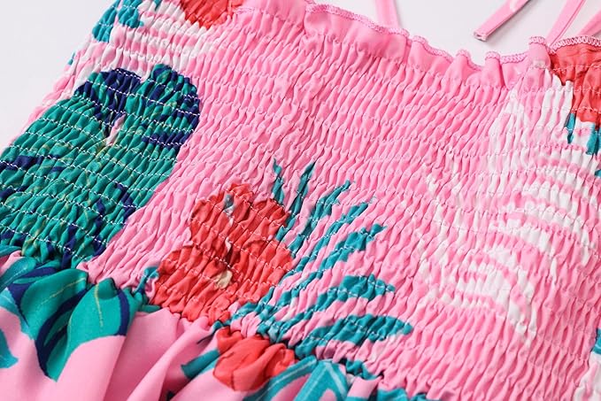 Cromoncent Matching Hawaiian Outfits for Family, Dad and Son Matching Luau Beach Tropical Shirts Mommy Daughter Tropical Sets