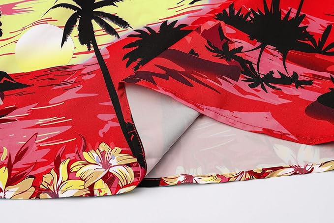 Cromoncent Matching Hawaiian Outfits for Family, Dad and Son Matching Luau Beach Tropical Shirts Mommy Daughter Tropical Sets